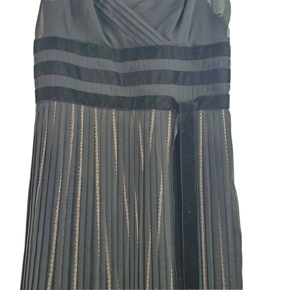 Ann Taylor LOFT Pleats Chiffon Velvet Dress 6 NWOT - Picture 3 of 7